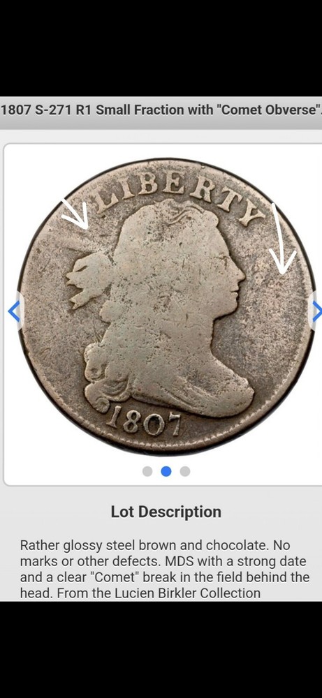 1807 Large Cent Comet Obverse var3