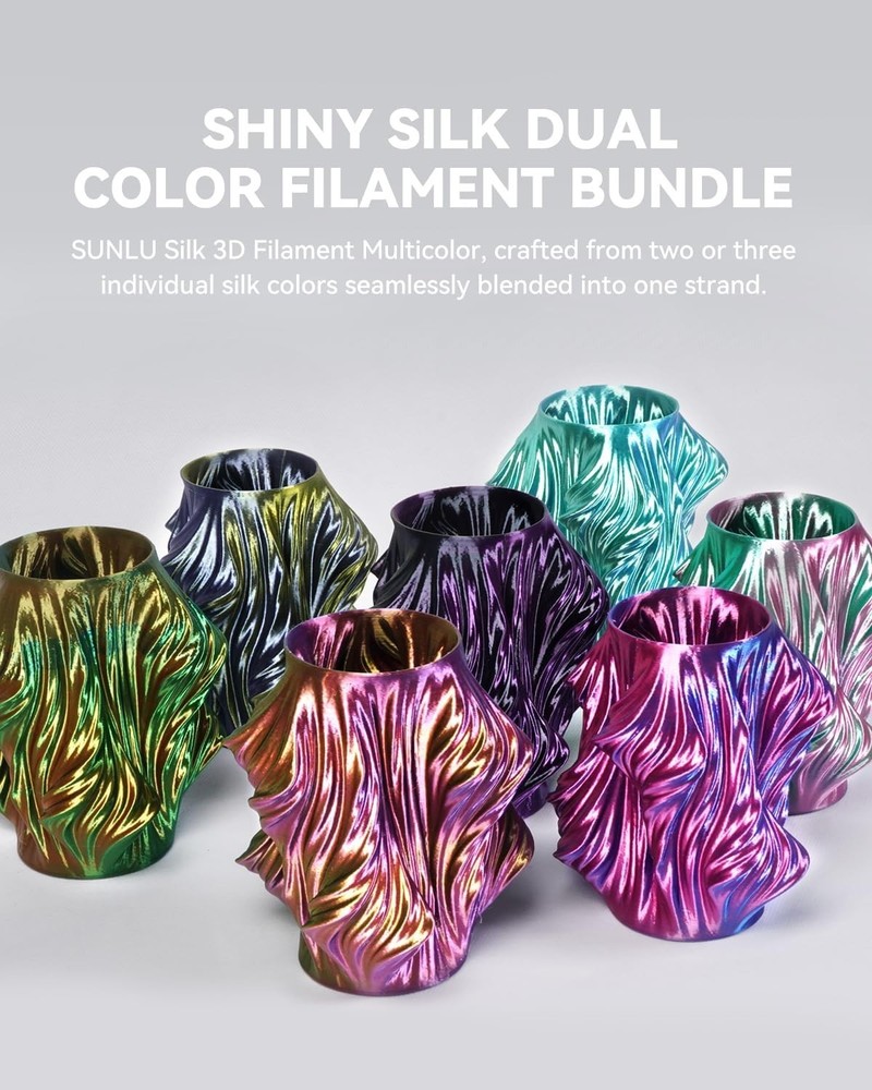 Multicolor Silk Filament Set - 8 Spools, Vacuum Packed for Quality Assurance