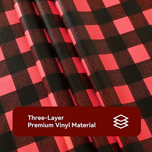 Rectangle Vinyl Tablecloth, 100% 52" x 70" (Rectangular) Black and Red