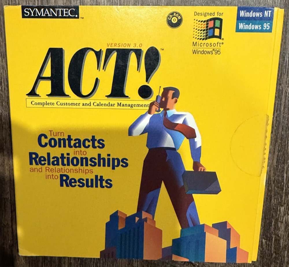 SYMANTEC ACT 3.0 WINDOWS 95/NT PC CUSTOMER MANAGEMENT SOFTWARE