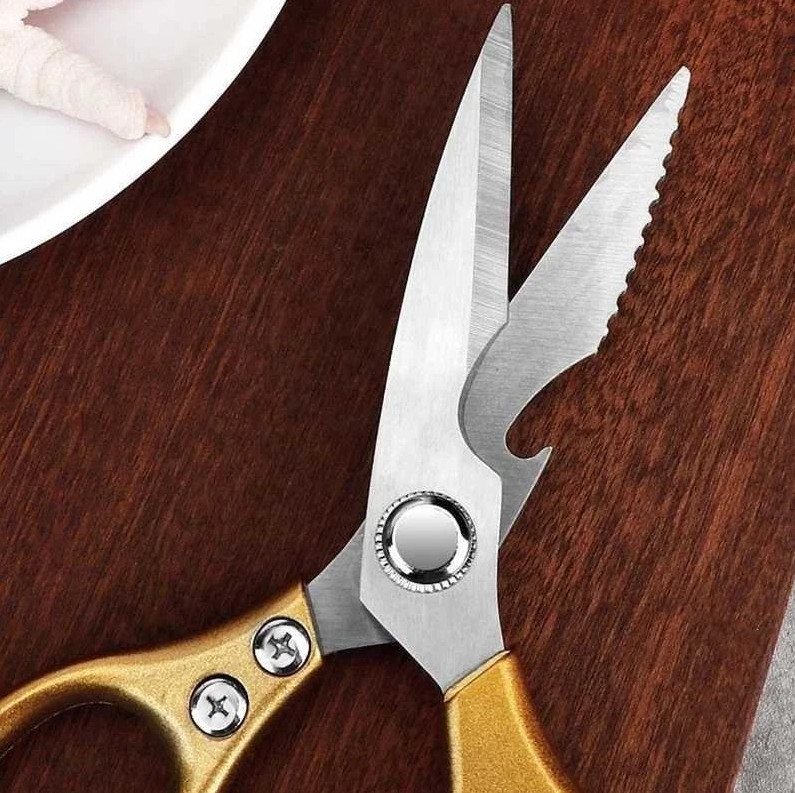 Gold Multi Function Kitchen Shears Heavy Duty Cooking Scissors US Fast Shipping