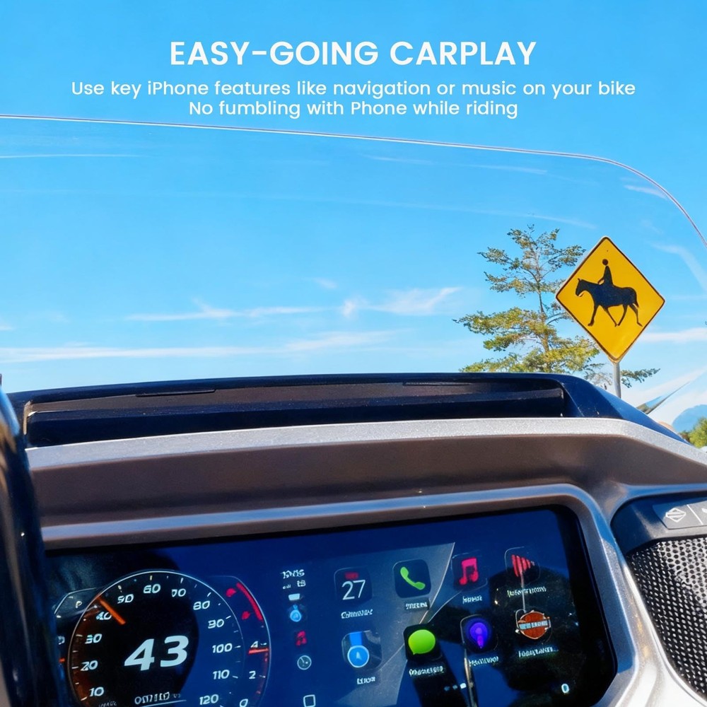 HVMLAK Link240 USB-C Motorcycle CarPlay Bluetooth Headset Tiny, Black