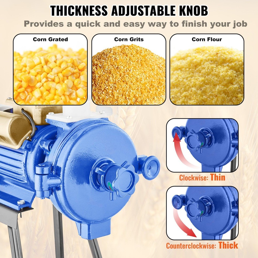 Continuous Duty 3000W Electric Grain Mill Grinder with Vibration Reduction Tech