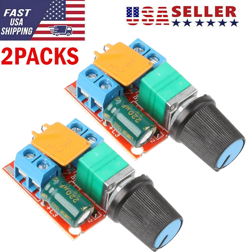 2Pcs Mini Dc Motor PWM Speed Controller 3v-35v Speed Control Switch LED Dimme