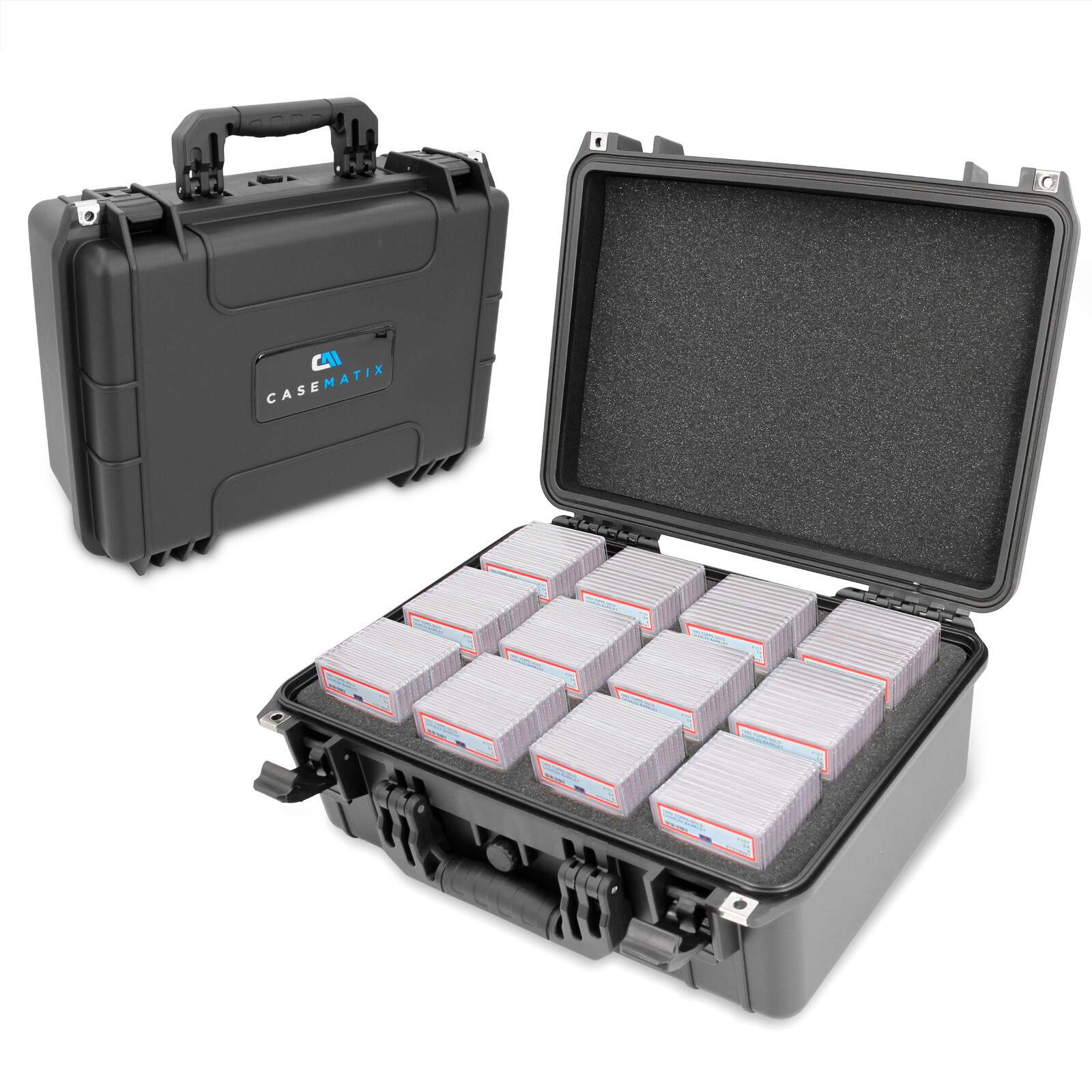 CM Graded Card Case Storage Box for 130 Graded Sports Trading Cards, Waterproof