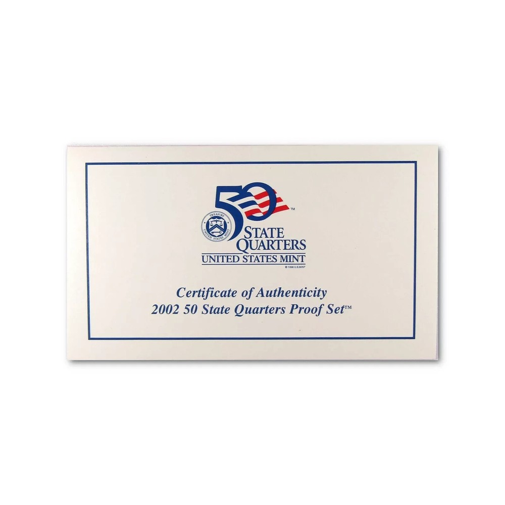 2002 State Quarter Clad Proof Set U.S. Mint Packaging OGP COA