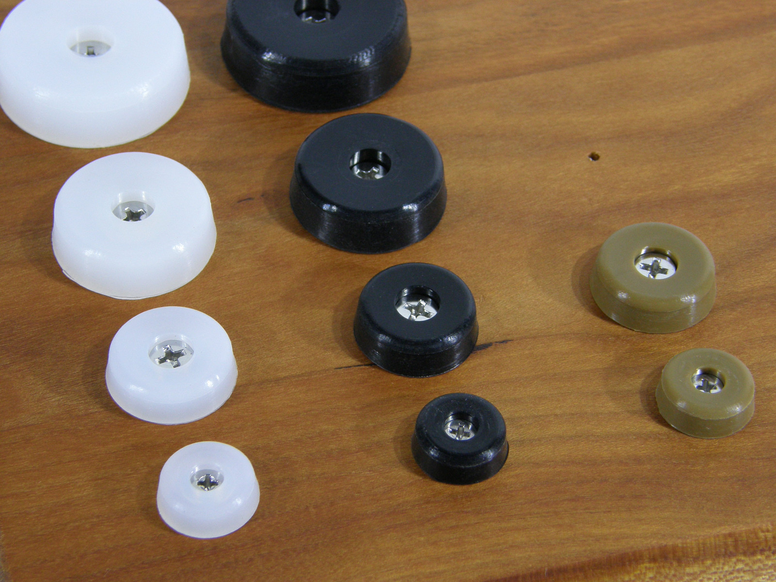 1" DIA Cutting Board Rubber Bumpers LOW PROFILE Silicone Black Clear Stainless