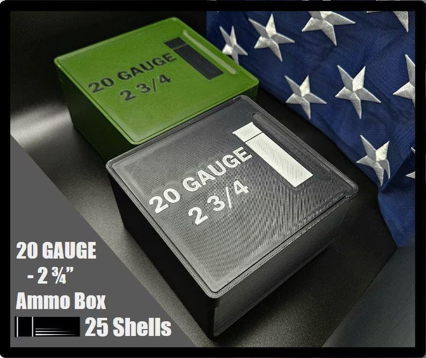 20 GAUGE 2-3/4" - 25 Shell Ammo Box Storage