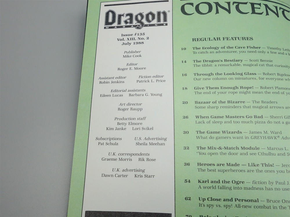 Dragon Magazine: Issue # 135 (TSR)
