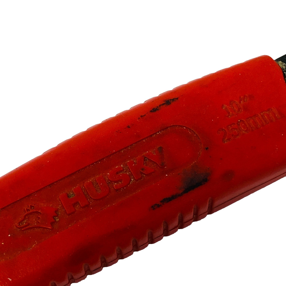 Husky 10 in Adjustable Wrench Hand Tool, Red Handle
