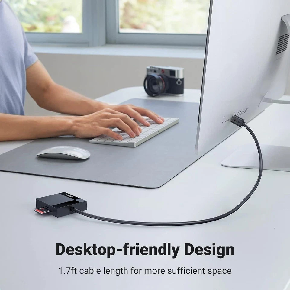 Ugreen 4-in-1 SD Card Reader – USB 3.0 Micro SD & Memory Card Adapter for Extern