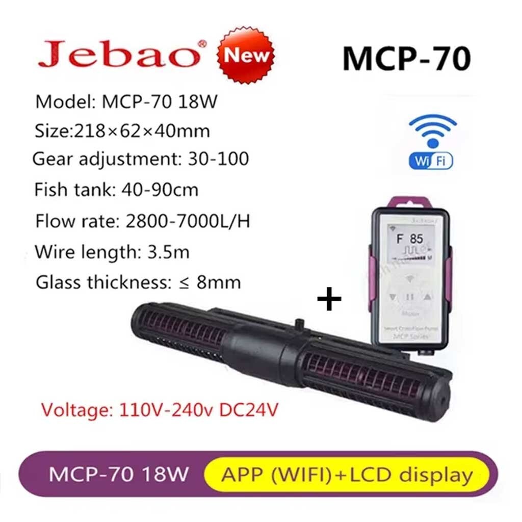 Jebao MCP-70 90 120 150 180 WIFI Cross Flow Pump Wavemaker with Controller