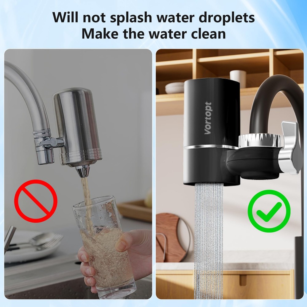 Faucet Filter,NSF Certified,400 Gallon High Efficiency Water Purification Sys...