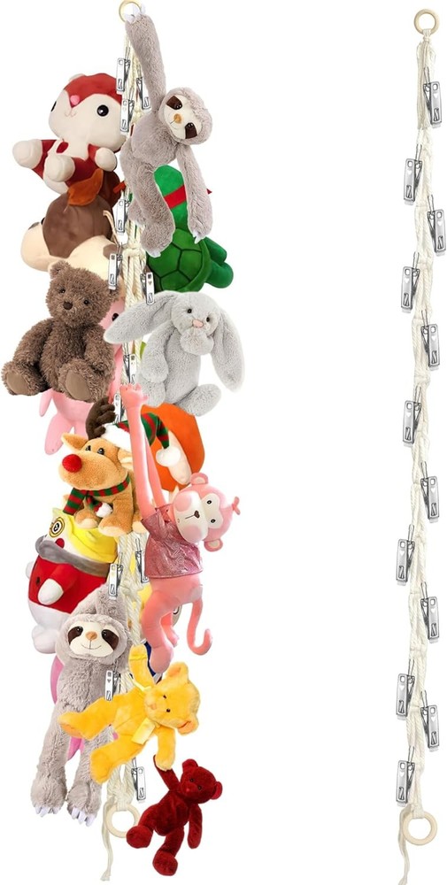 Stuffed Animal Storage Hammock Corner - Hanging 1pc Beige