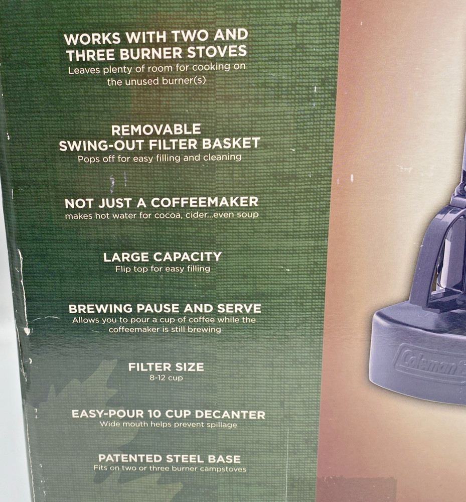 Coleman Outdoor Camping Coffeemaker Drip 10 Cups