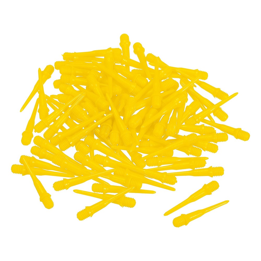 100Pcs Plastic Dart Tips,Game 2BA Thread Soft Darts Tips Yellow