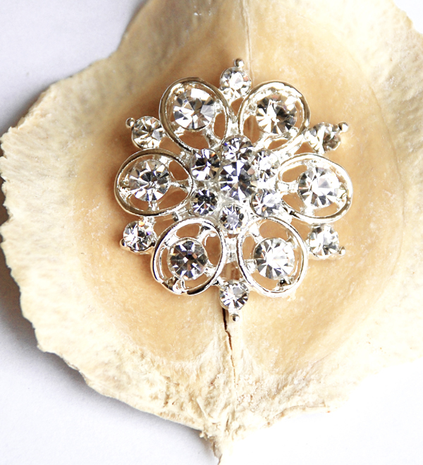 10 pcs Round Circle 1-1/8" Rhinestone Crystal Button Buckle BT094