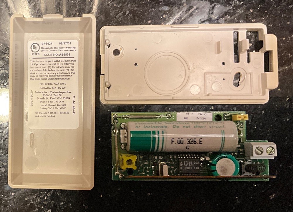 Interactive Technologies Inc Wireless Window Sensor with Magnet GE Interlogix