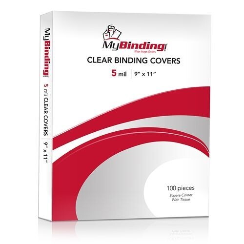 5mil Crystal Clear 9" X 11" Binding Covers - 100pk