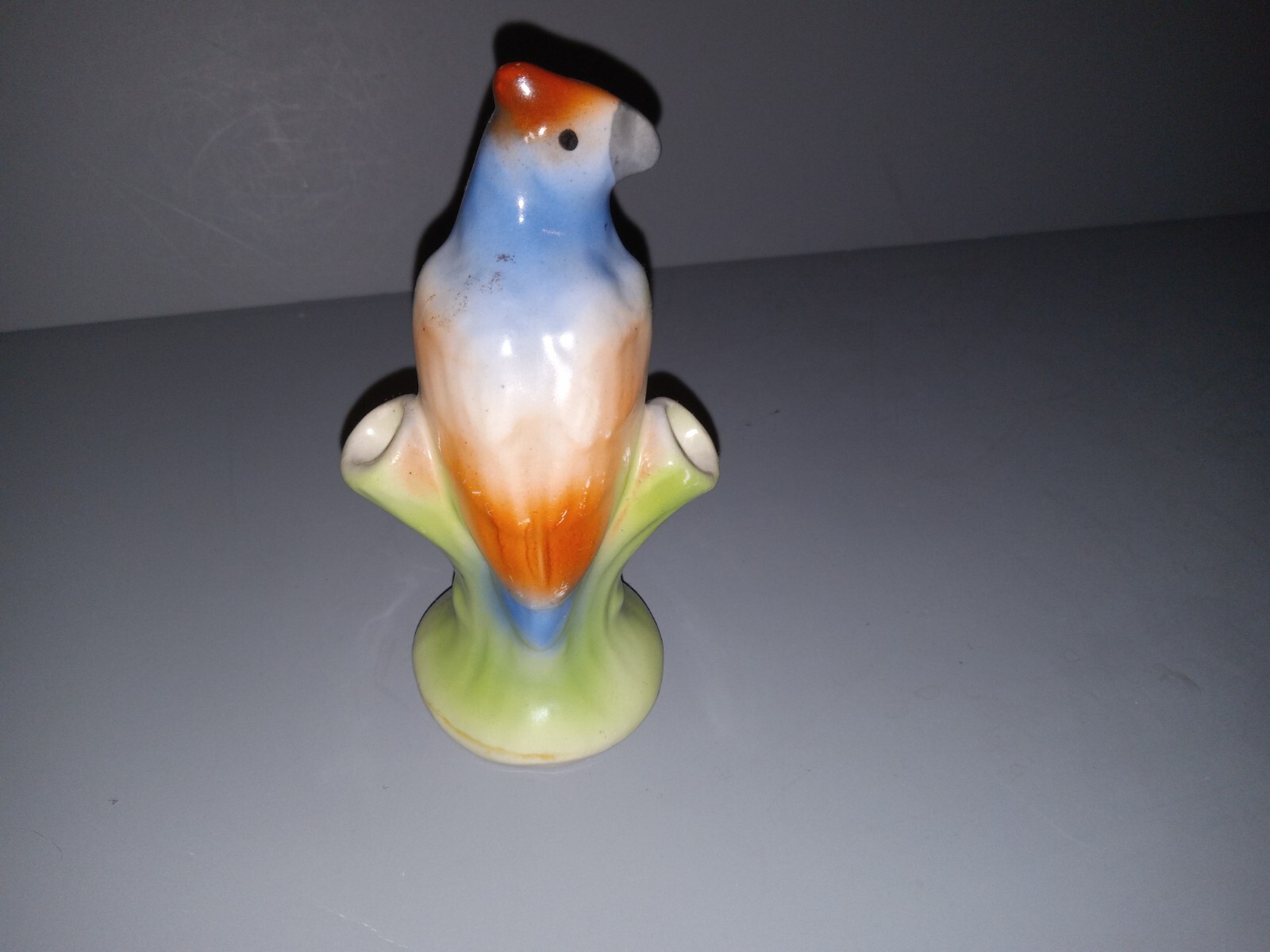Czech Parrot Bud Vase Czechoslavakia Bird Vintage 5.5"