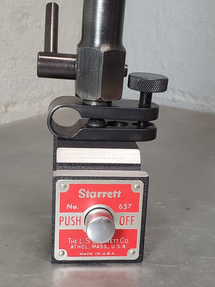 Starrett No. 657TW magnetic base w/ Flex-O-Post + 196 dial indicator set - 657
