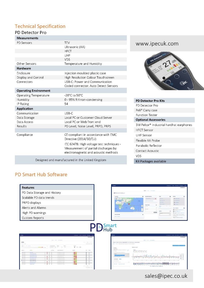 IPEC PD Detector Pro Partial Discharge (PD) Spot Tester