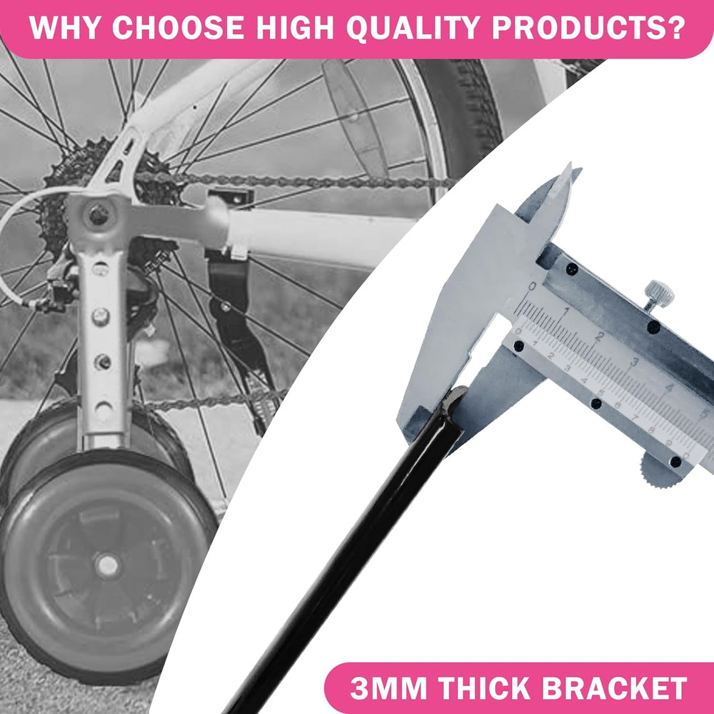 Bike Training Wheels Mute Flash Wheels with Adjustable Bicycle Stabilizer Mounte