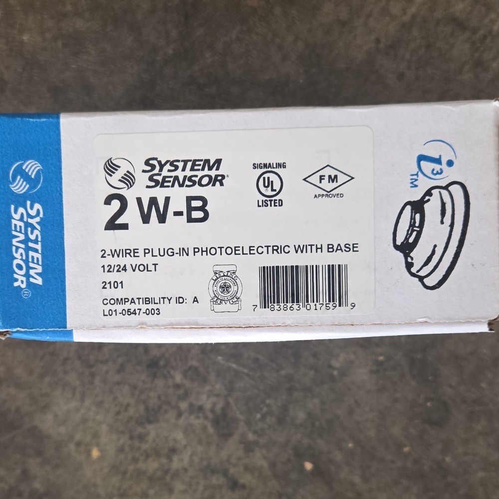 System Sensor 2W-B 2-Wire Plug-In Photoelectric Smoke Detector