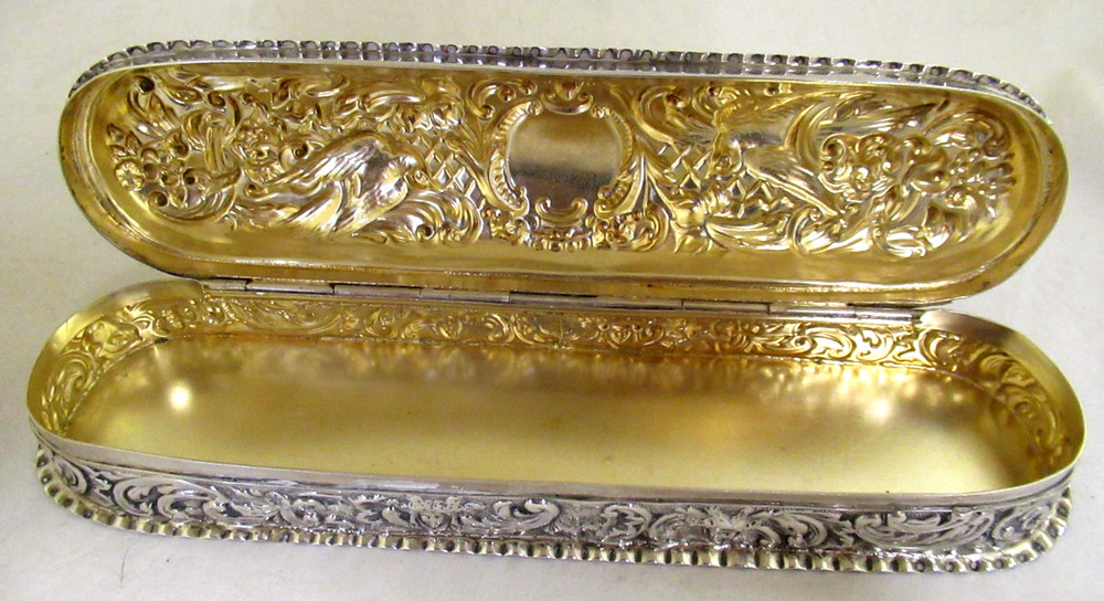 Solid Silver  - VICTORIAN TRINKET  - DRESSING TABLE BOX - Hallmarked:-L`don 1894