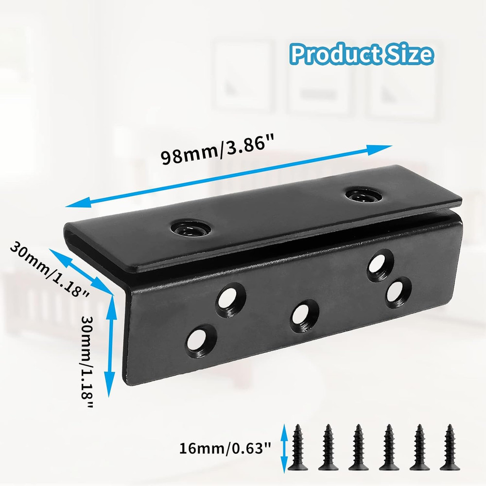 2 Pcs Frame Post Double Hook Bracket, Heavy Duty Hardware Plate Attachment Bra