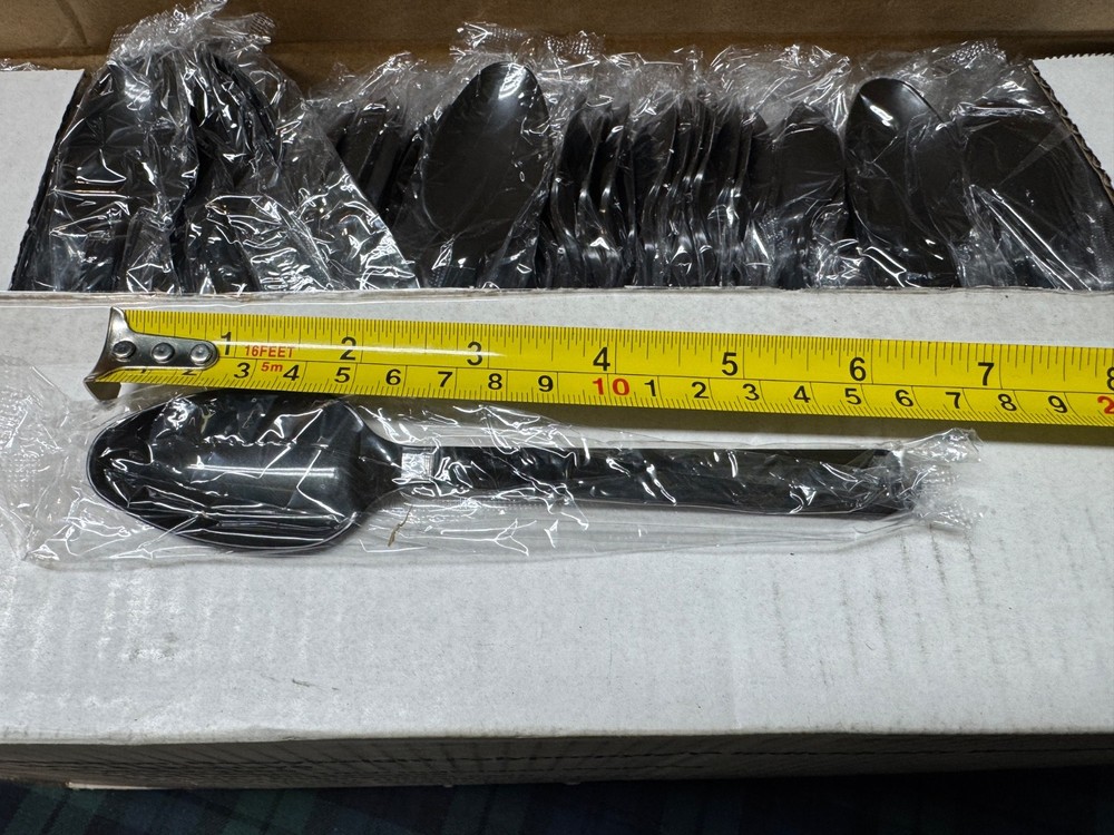 Ningbo Teaspoon Heavyweight Polypropylene Individually Wrapped Black 1000 Pack