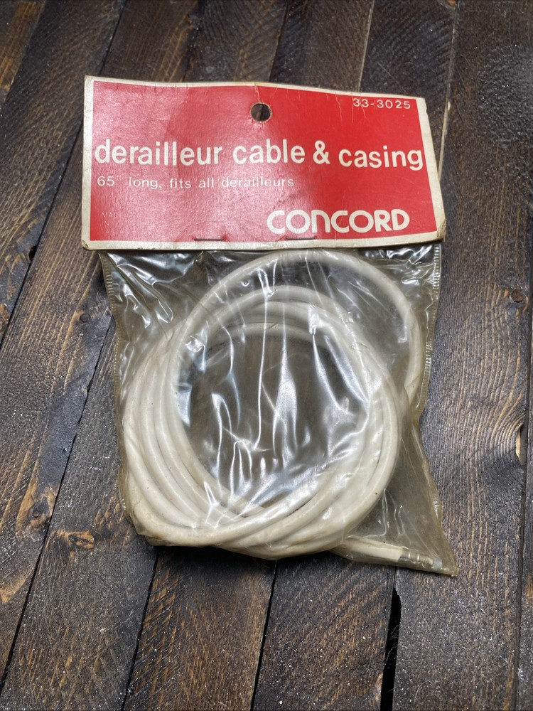 Vintage Concord Derailleur Cable & Casing Set 65" Universal Fit White
