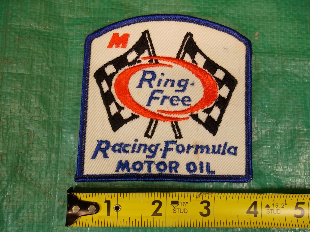 MacMillan Ring-Free Racing Formula Motor Oils Checkered Flag Shoulder Patch