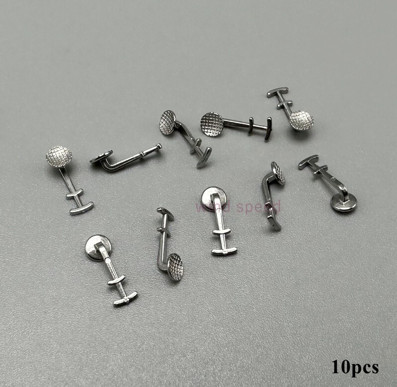 10pcs Dental Ortho Bondable Lingual Button Multi-hook Arms Braces Crimpable Hook
