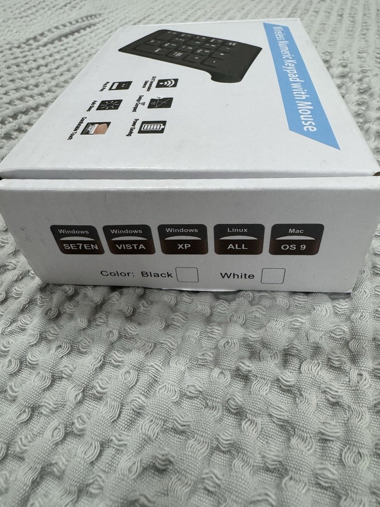 Wireless Numeric Keypad & Mouse Combo – 2.4GHz, USB, Black