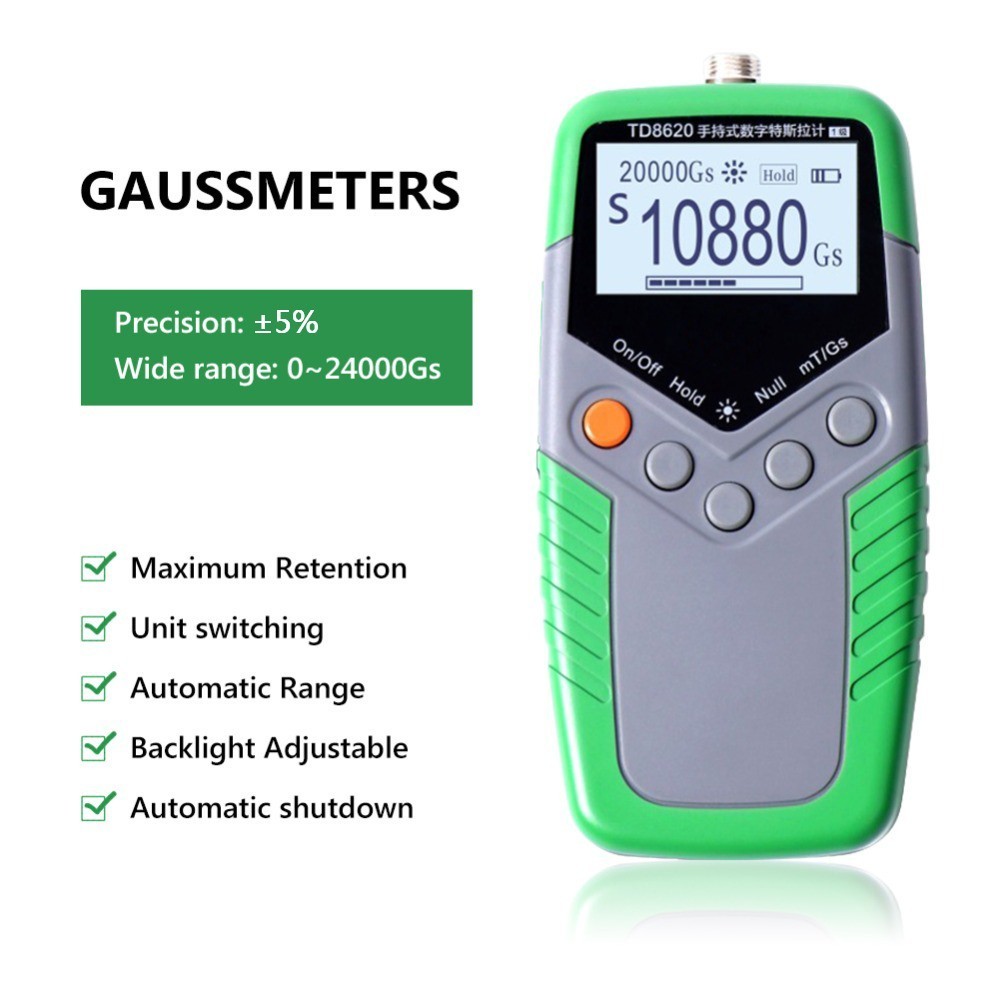 Digital Portable Gauss Meter with Display Class 5 Accuracy Range 200mt/2000mt