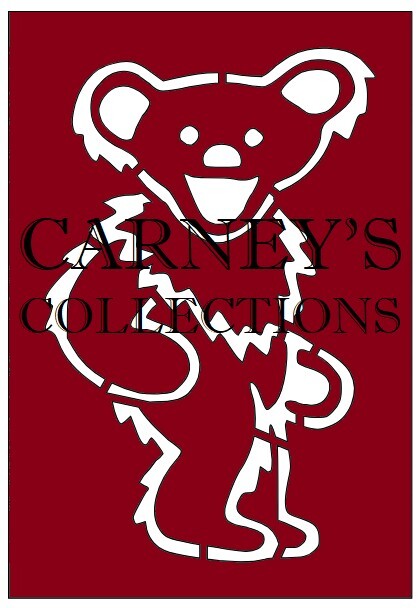 4"x6" Plastic Stencil, Grateful Dead Dancing Bear 5 (SA1371)*****