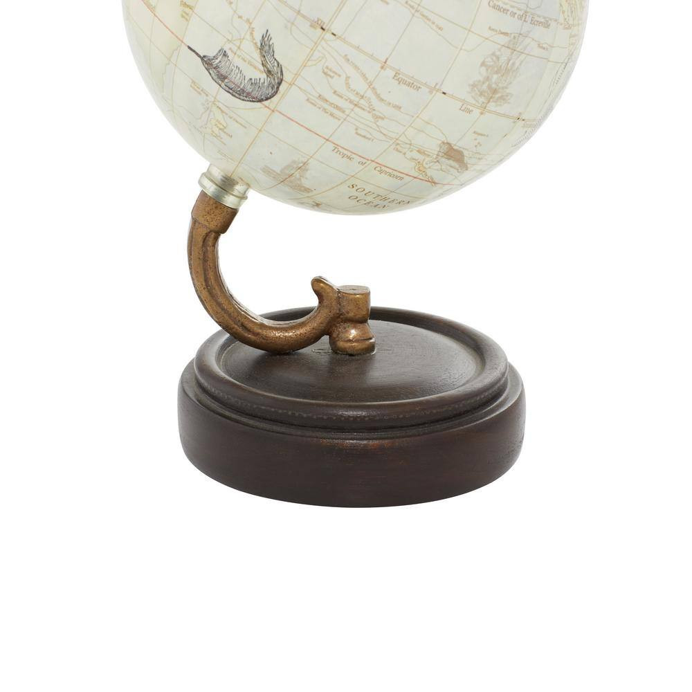 8 In. Yellow Wood Decorative Globe
