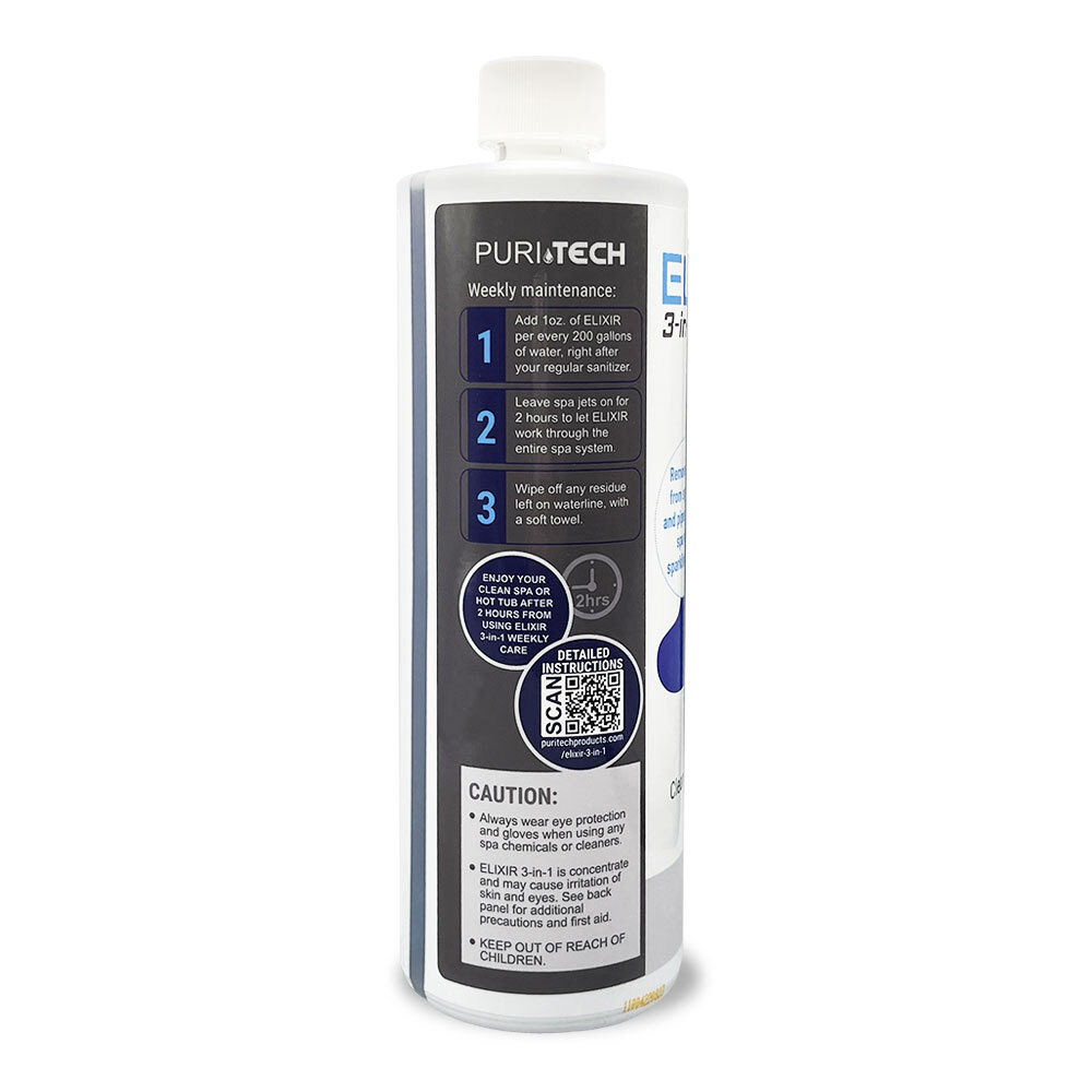 Puri Tech Spa Elixir 3-in-1 Weekly Care 2 Pack Cleaner Conditioner Clarifier Rem