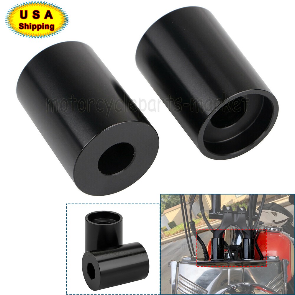Motorcycle 1.75" Black CNC Riser Extension For Harley Dyna Softail 1" Handlebars