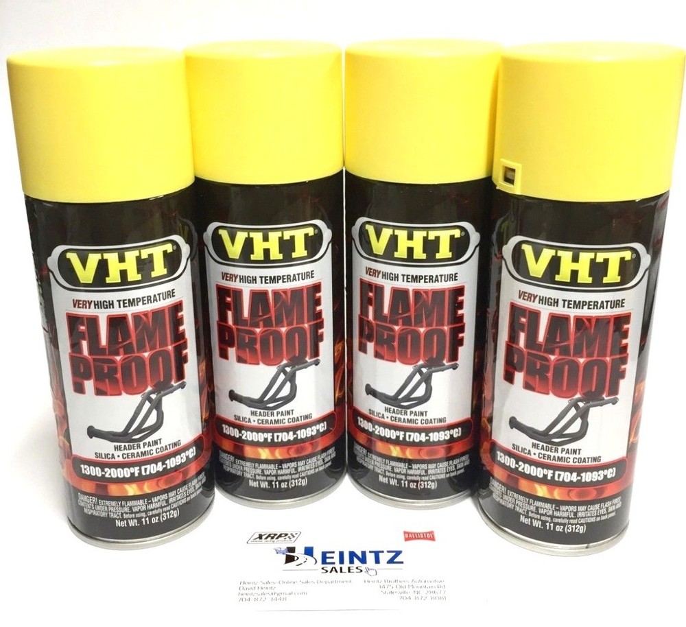 VHT SP108(4pack) High Temperature Flame Proof 11oz. Header Yellow Spray Paint