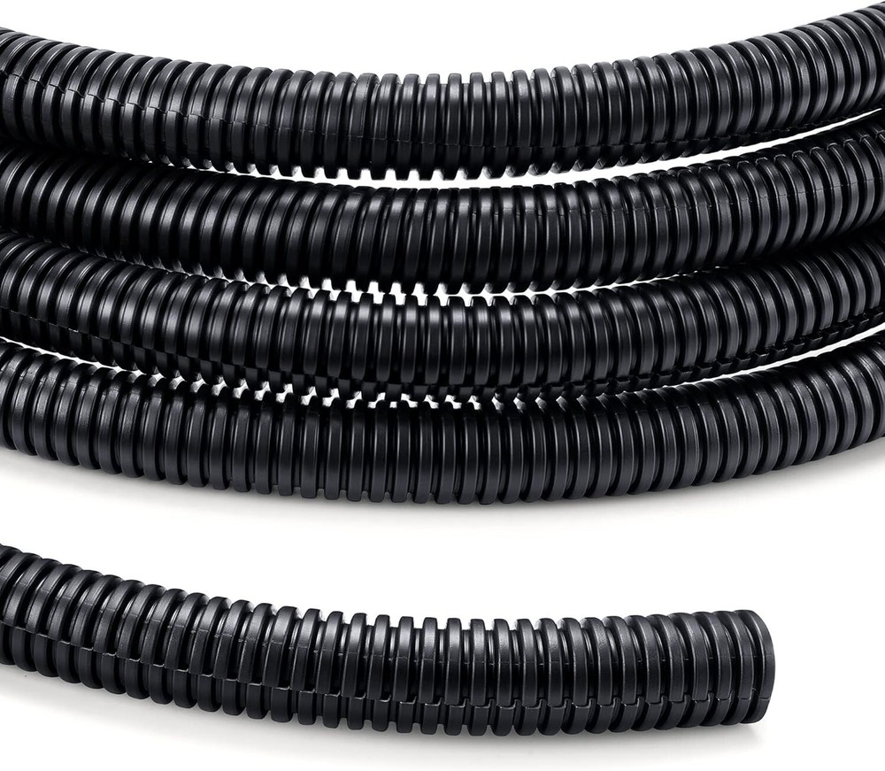 Compact 10ft Black Wire Conduit - Split Design for Easy Cable Management
