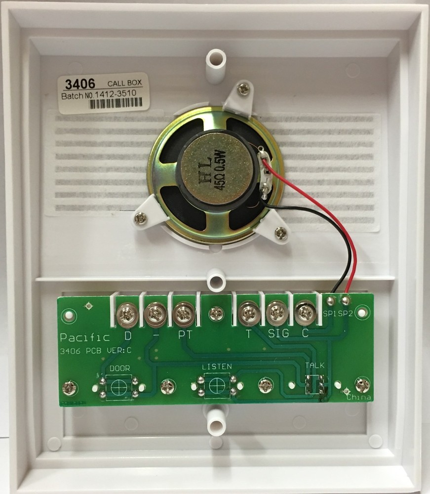 Pacific Apartment Intercom Station 3406 universal replacement 5/6 wired system