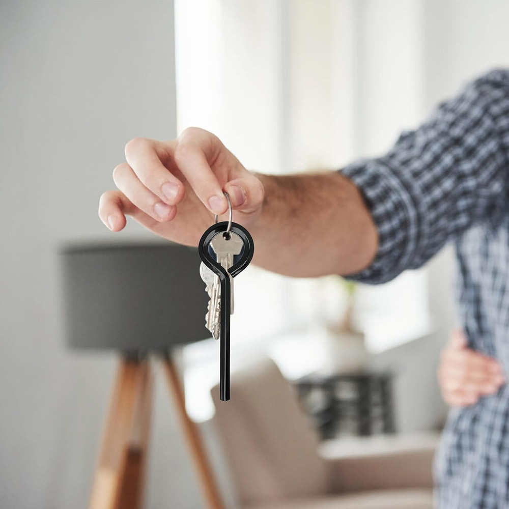 12Pcs 5/32 Inch Standard Hex Dogging Key with Full Loop, Black Solid Metal Allen