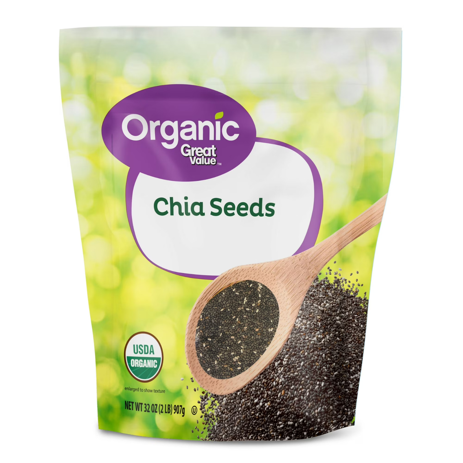 Great Value Organic Chia Seeds, 32 oz (907g) – USDA Organic, Gluten-Free