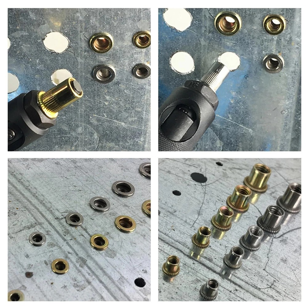 100Pcs M6 Rivet Nut 304 Stainless Steel Rivnut Threaded Insert Nut, Knurled B...