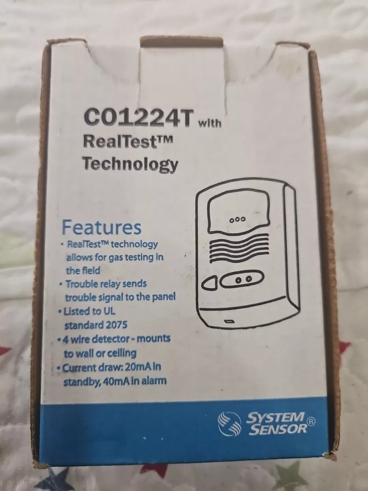 SYSTEM SENSOR CO1224T12/24 Volt Detector With RealTest Technology.