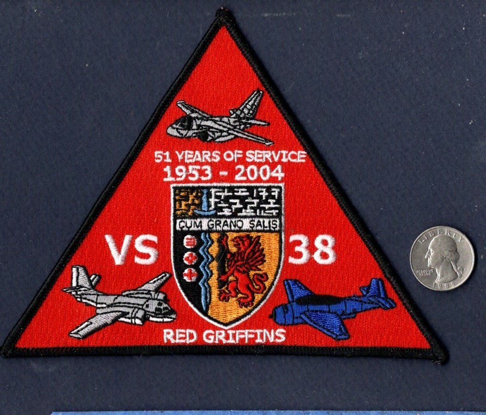 VS-38 RED GRIFFONS Disestablishment NAVY S-2 TRACKER S-3 VIKING Squadron Patch