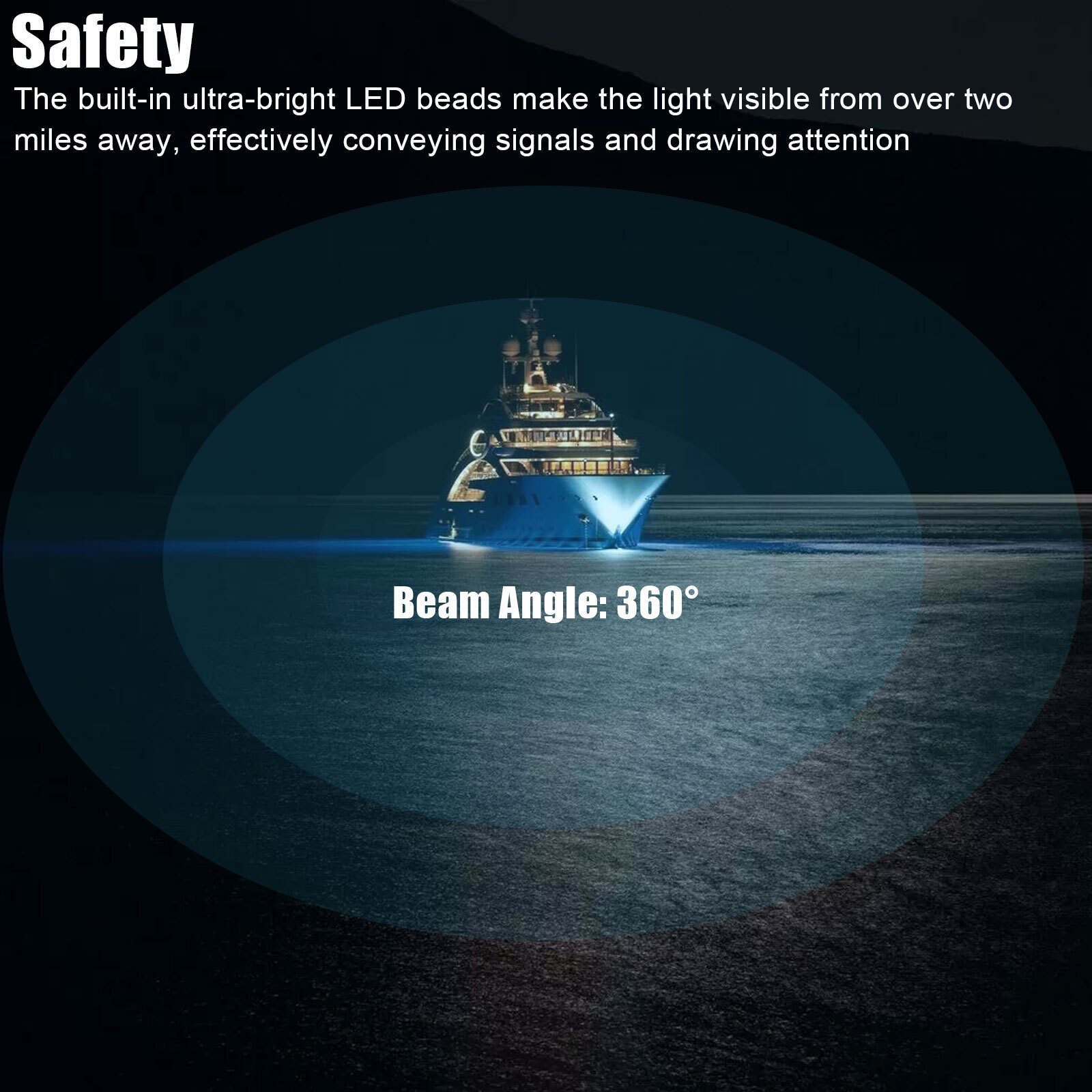 12V Marine Boat Yacht LED Navigation Light Stern Anchor Lamp All Round White 2NM