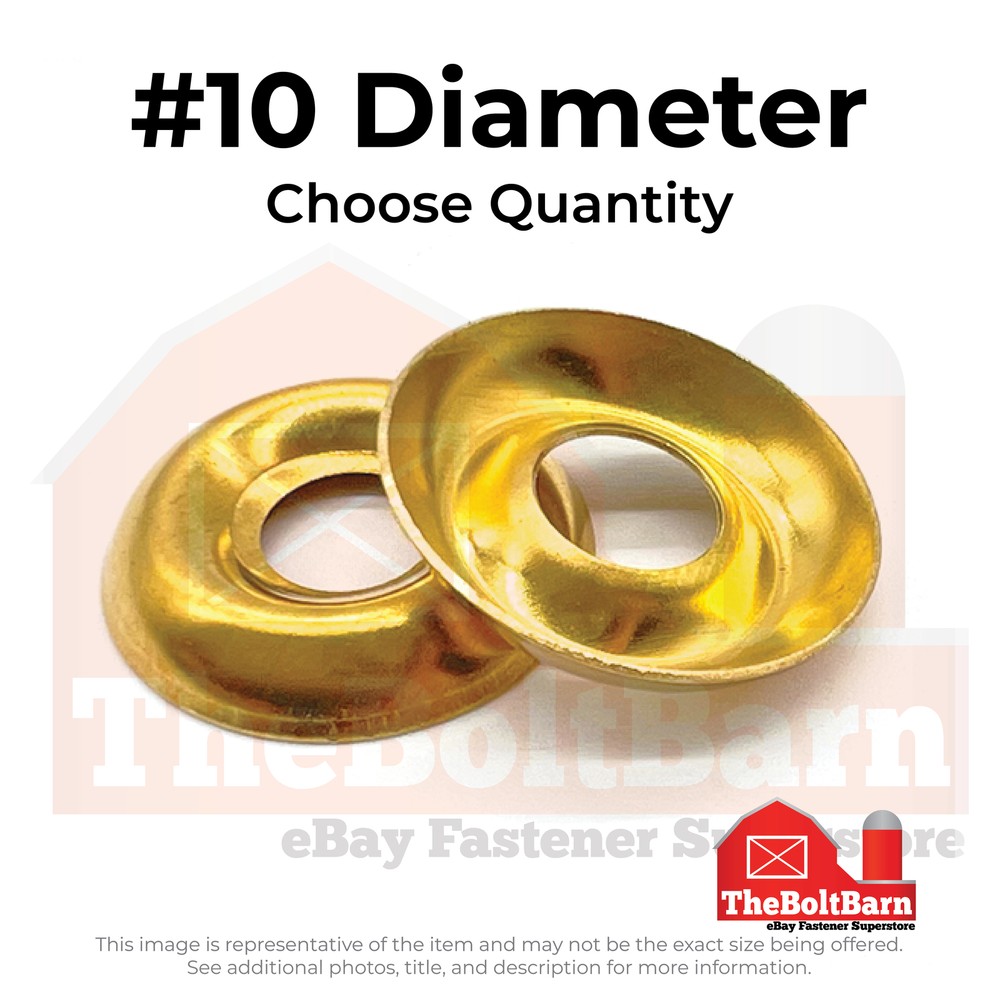 #10 Brass Finishing Cup Washers (Pick Quantity)